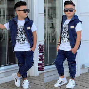 Roar Fighter 3-Piece Hoodie Denim Set