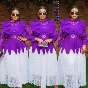 RoyalFlair Ruffle Lace Dress