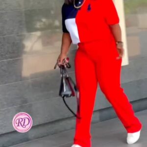 Color-Block Polo Jogger Set