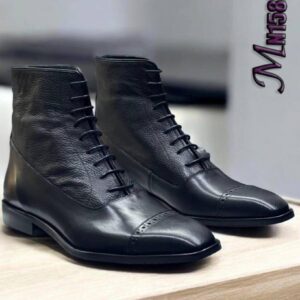 Luxury Oxford Cap-Toe Ankle Boot