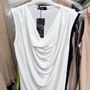 Draped Cowl Neck Sleeveless Blouse