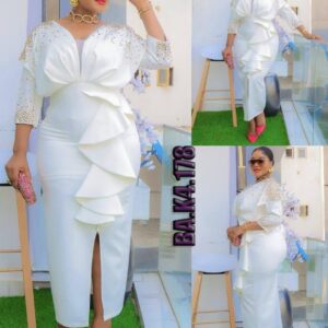 Pearl Flame Ruffle Gown