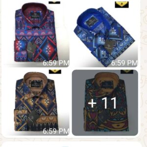 Men’s Long Sleeve Ankara Print Shirt