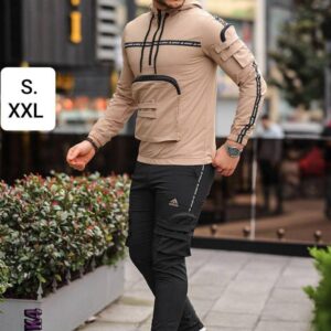 Men’s Cargo Joggers Tracksuit Set