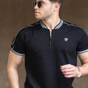 Men’s Half-Zip Collar Polo Shirt