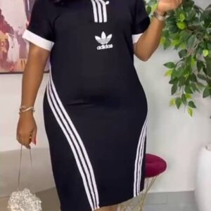Adidas-Inspired Hooded Gown