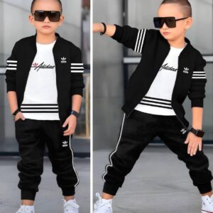 Adidas-Inspired Kids’ 3-Stripes Tracksuit Set